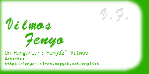 vilmos fenyo business card